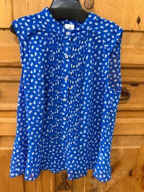 CAbi Electric Blue Sleeveless Blouse